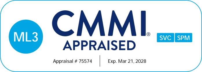 CMMI Appraised - ML3, SVC SMP - Appraisal # 75574