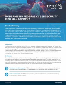Tyto Athene Modernizing Federal Cybersecurity Risk Managment